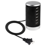 XLD4 30W 6포트 USB 충전 스테이션 전원 어댑터 AC100-240V, 미국 플러그