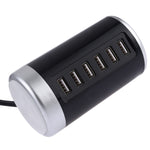 XLD4 30W 6포트 USB 충전 스테이션 전원 어댑터 AC100-240V, 미국 플러그