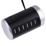 XLD4 30W 6포트 USB 충전 스테이션 전원 어댑터 AC100-240V, 미국 플러그
