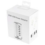 XLD4 30W 6포트 USB 충전 스테이션 전원 어댑터 AC100-240V, 미국 플러그