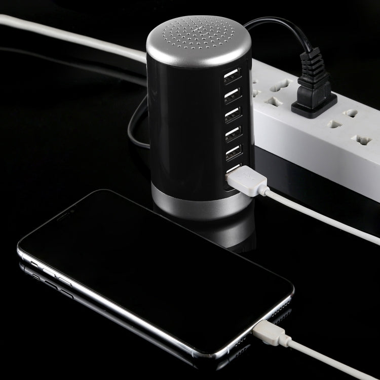XLD4 30W 6포트 USB 충전 스테이션 전원 어댑터 AC100-240V, 미국 플러그