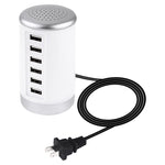 XLD4 30W 6포트 USB 충전 스테이션 전원 어댑터 AC100-240V, 미국 플러그