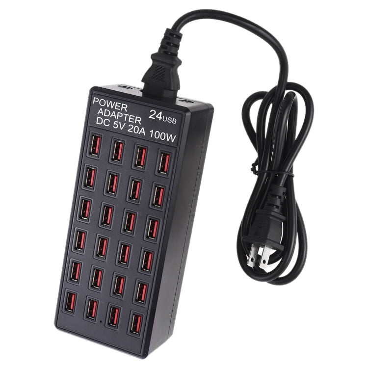 100W 24포트 USB 고속 충전 스테이션 스마트 충전기 LED 표시등 포함 AC 100-240V, 미국 플러그, 100W 24포트 USB 미국 플러그