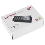 100W 24포트 USB 고속 충전 스테이션 스마트 충전기 LED 표시등 포함 AC 100-240V, 미국 플러그, 100W 24포트 USB 미국 플러그