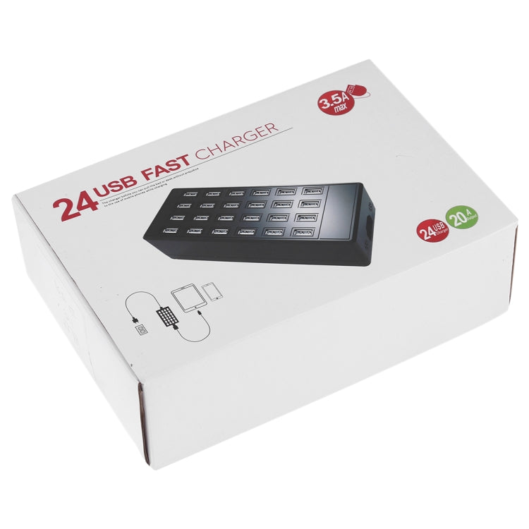100W 24포트 USB 고속 충전 스테이션 스마트 충전기 LED 표시등 포함 AC 100-240V, 미국 플러그, 100W 24포트 USB 미국 플러그