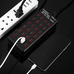 100W 24포트 USB 고속 충전 스테이션 스마트 충전기 LED 표시등 포함 AC 100-240V, 미국 플러그, 100W 24포트 USB 미국 플러그