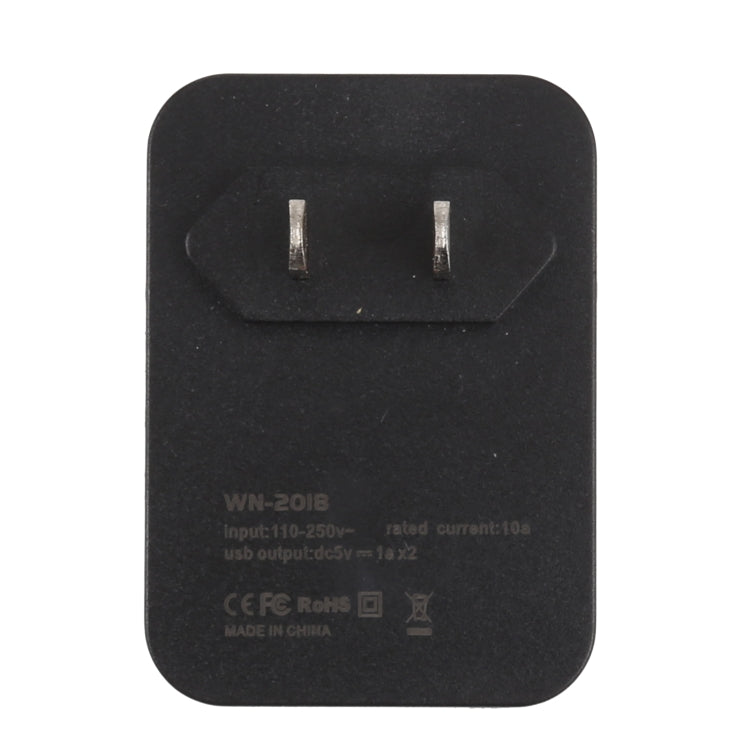 WN-2018 듀얼 USB 여행용 충전기 전원 어댑터 소켓, 미국 플러그, 미국 플러그