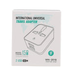 WN-2018 듀얼 USB 여행용 충전기 전원 어댑터 소켓, 미국 플러그, 미국 플러그
