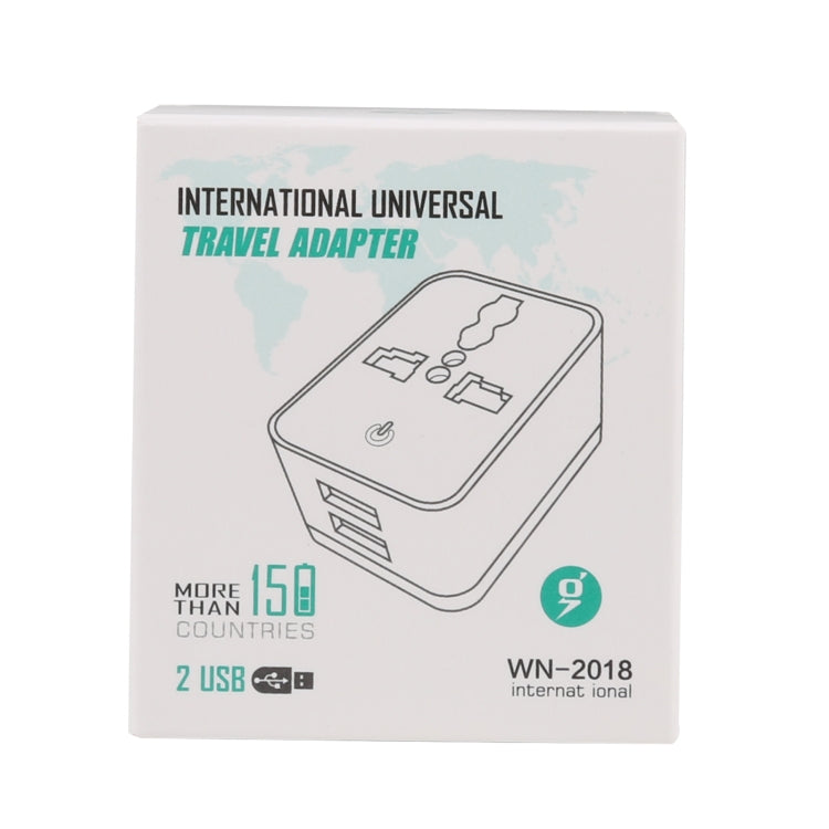 WN-2018 듀얼 USB 여행용 충전기 전원 어댑터 소켓, 미국 플러그, 미국 플러그