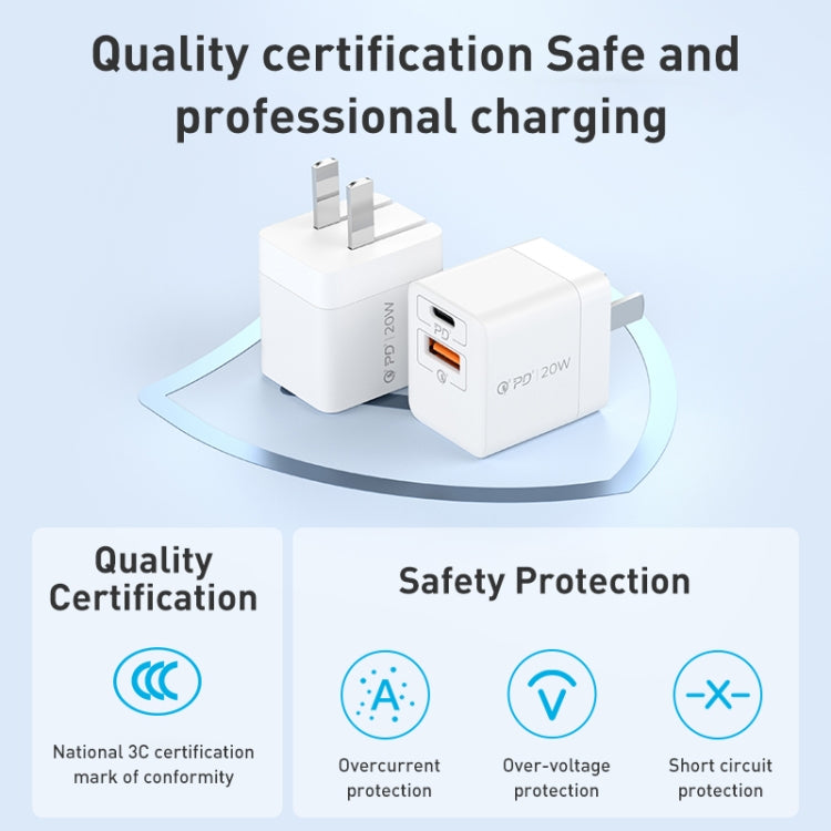 MOMAX UM36 PD 20W USB-C / Type-C + USB 고속 충전기 전원 어댑터, CN 플러그, UM36