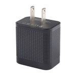 PD 20W USB-C/타입-C + QC 3.0 USB 포트 체크무늬 여행용 충전기, US 플러그, US 플러그 (블랙)