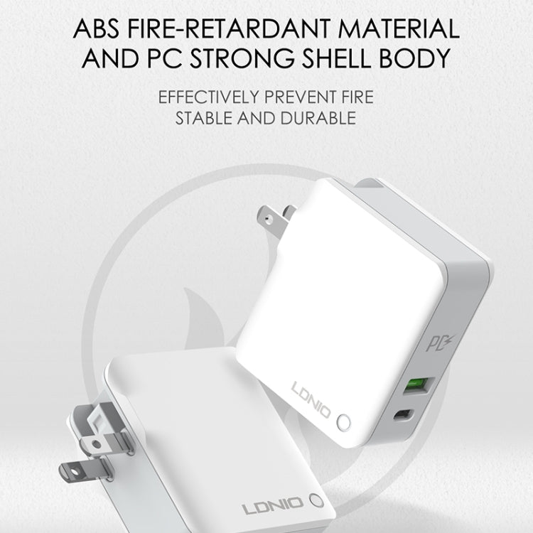 LDNIO A4403C 30W PD + 자동 인식 접이식 고속 여행용 충전기 1m USB-C / Type-C 케이블 포함, AU 플러그, Type-C 케이블 포함, 30W Type-C 케이블 포함