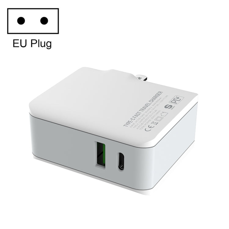 LDNIO A4403C 30W PD + 자동 인식 접이식 고속 여행용 충전기 1m 마이크로 USB 케이블 포함, EU 플러그, 마이크로 USB 케이블 포함