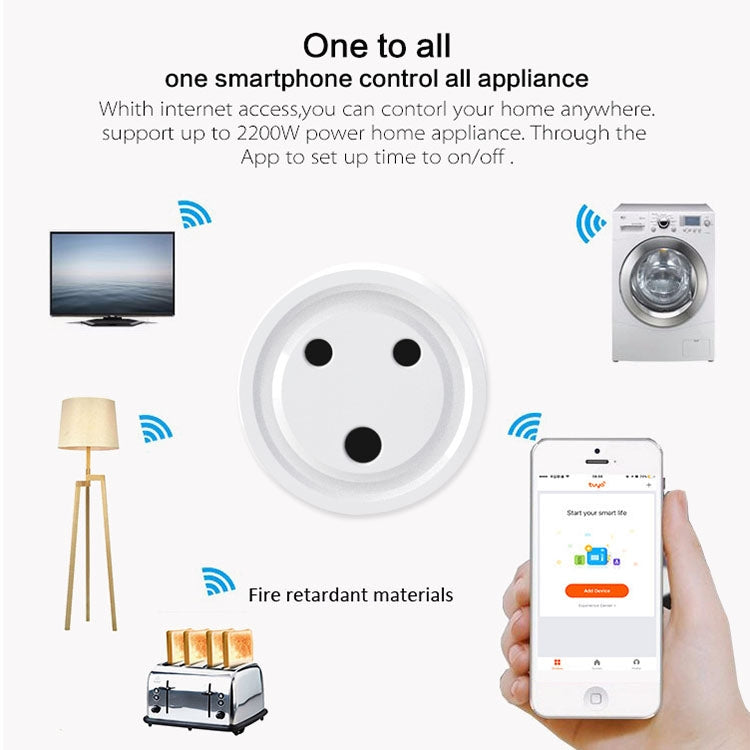 10A 미니 스마트 WiFi 소켓 소형 남아프리카 / 인도 플러그 원격 제어 타이머 스위치 전기 전원 어댑터 Alexa 포함