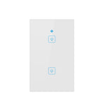 WS-US-02 EWeLink APP & 터치 제어 2A 2구 강화 유리 패널 스마트 벽 스위치, AC 90V-250V, 미국 플러그, 2구