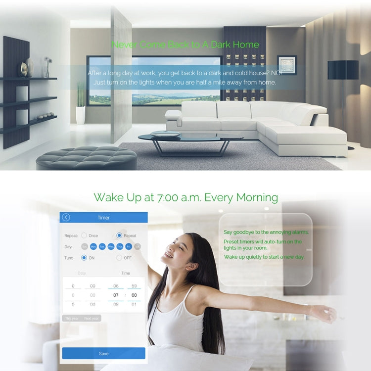 WS-US-02 EWeLink APP & 터치 제어 2A 2구 강화 유리 패널 스마트 벽 스위치, AC 90V-250V, 미국 플러그, 2구