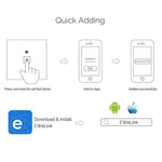 WS-US-02 EWeLink APP & 터치 제어 2A 2구 강화 유리 패널 스마트 벽 스위치, AC 90V-250V, 미국 플러그, 2구