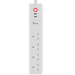 2 x USB 포트 + 4 x UK 플러그 잭 WiFi 원격 제어 스마트 전원 소켓, Alexa 및 Google Home 호환, 케이블 길이: 1.8m, AC 90-265V, UK 플러그, 4xUSB + 3xUK 플러그(UK 플러그)