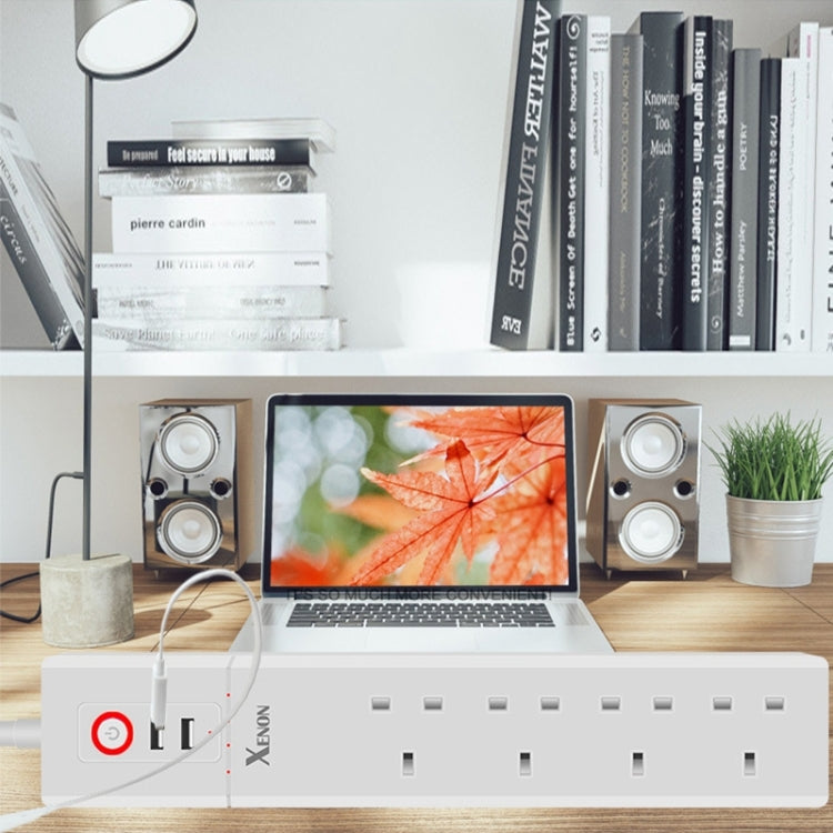 2 x USB 포트 + 4 x UK 플러그 잭 WiFi 원격 제어 스마트 전원 소켓, Alexa 및 Google Home 호환, 케이블 길이: 1.8m, AC 90-265V, UK 플러그, 4xUSB + 3xUK 플러그(UK 플러그)