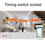 2 x USB 포트 + 4 x UK 플러그 잭 WiFi 원격 제어 스마트 전원 소켓, Alexa 및 Google Home 호환, 케이블 길이: 1.8m, AC 90-265V, UK 플러그, 4xUSB + 3xUK 플러그(UK 플러그)