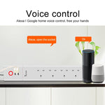 2 x USB 포트 + 4 x UK 플러그 잭 WiFi 원격 제어 스마트 전원 소켓, Alexa 및 Google Home 호환, 케이블 길이: 1.8m, AC 90-265V, UK 플러그, 4xUSB + 3xUK 플러그(UK 플러그)
