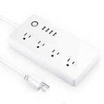 4 x USB 포트 + 4 x US 플러그 잭 WiFi 원격 제어 스마트 전원 소켓, Alexa 및 Google Home 호환, AC 110-240V, US 플러그, 4xUSB + 4xUS 플러그(US 플러그)