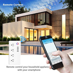 4 x USB 포트 + 4 x US 플러그 잭 WiFi 원격 제어 스마트 전원 소켓, Alexa 및 Google Home 호환, AC 110-240V, US 플러그, 4xUSB + 4xUS 플러그(US 플러그)