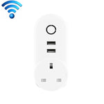 SA-002 2 USB 포트 + 1 EU 소켓 WiFi 스마트 전원 플러그 소켓, Alexa 및 Google Home 호환, AC 110V-230V, EU 플러그, UK 플러그, US 플러그