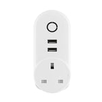 SA-002 2 USB 포트 + 1 EU 소켓 WiFi 스마트 전원 플러그 소켓, Alexa 및 Google Home 호환, AC 110V-230V, EU 플러그, UK 플러그, US 플러그