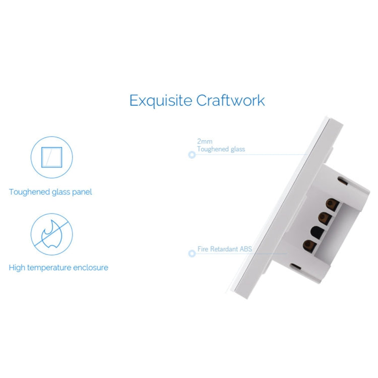 WS-EU-01 EWeLink 앱 & 터치 제어 2A 1구 강화유리 패널 스마트 벽 스위치, AC 90V-250V, EU 플러그, 1구