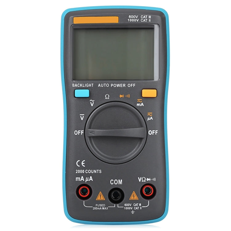 ZT98 CAT III 600V 휴대용 디지털 멀티미터 2000 카운트 백라이트 AC / DC 전류 전압 테스터 미터 LCD 화면 및 홀더 포함, ZT98