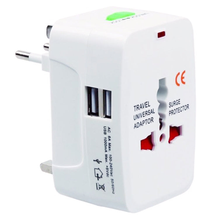 110-250V 다기능 여행용 범용 변환기 듀얼 USB 인터페이스, EU / 영국 / 미국 / 호주 플러그