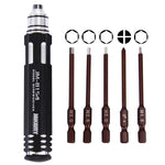 JAKEMY JM-8154 6 in 1 모델 드라이버 세트 65mm S-2 정밀 비트(십자 3.0, 육각 H1.5 & H2.0 & H2.5 & H3.0), JM-8154