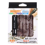 JAKEMY JM-8154 6 in 1 모델 드라이버 세트 65mm S-2 정밀 비트(십자 3.0, 육각 H1.5 & H2.0 & H2.5 & H3.0), JM-8154