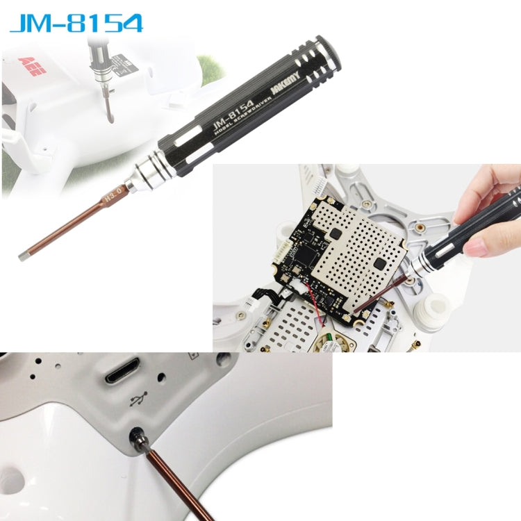 JAKEMY JM-8154 6 in 1 모델 드라이버 세트 65mm S-2 정밀 비트(십자 3.0, 육각 H1.5 & H2.0 & H2.5 & H3.0), JM-8154