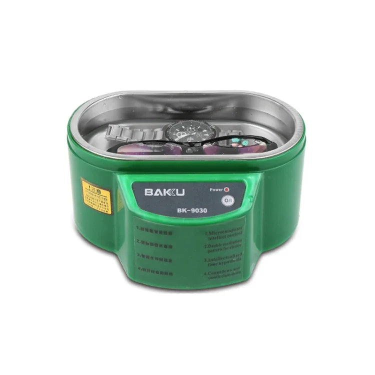 BAKU BK-9030 30W 0.8L LCD 디스플레이 초음파 세척기, AC 220V, EU 플러그, BK-9030 30W 0.8L 220V 그린, BK-9030 30W 0.8L 220V 화이트