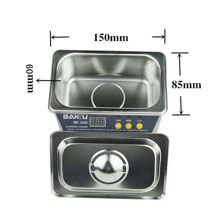 BAKU BK-3550 35W / 50W 조절 가능 0.8L LCD 디스플레이 초음파 세척기, AC 110V, US 플러그, BK-3550 35W / 50W 0.8L 110V