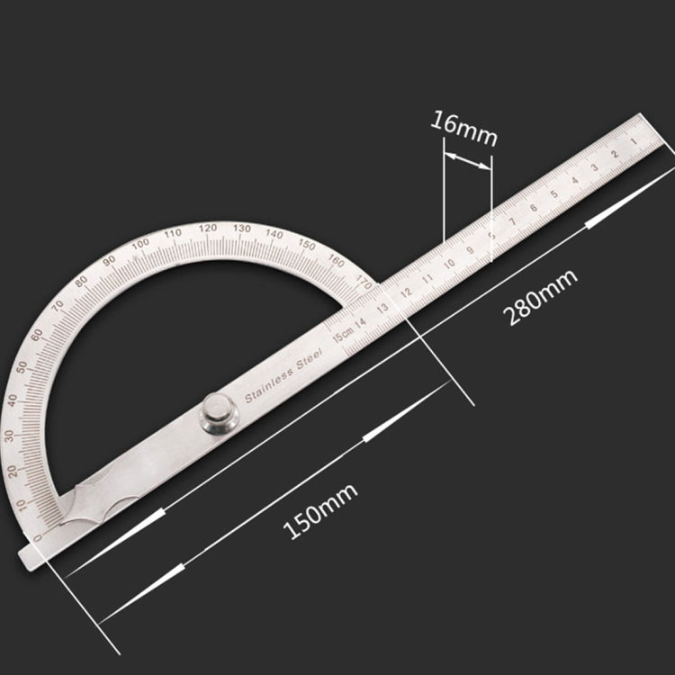 0-180도 스테인리스 스틸 각도기 각도 측정기 0-150mm 암 측정자 도구, 0-150mm 자