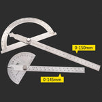 0-180도 스테인리스 스틸 각도기 각도 측정기 0-150mm 암 측정자 도구, 0-150mm 자