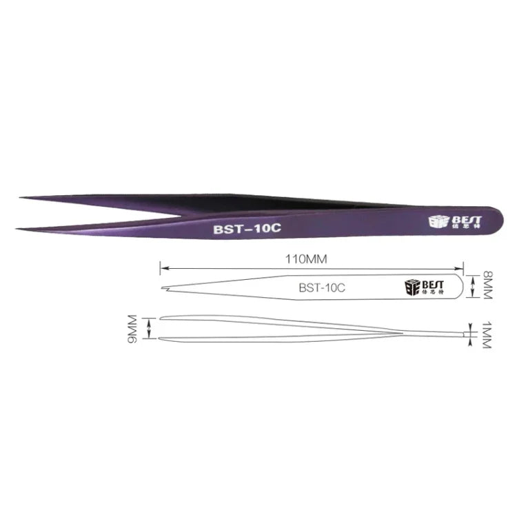 BEST BST-10C 초미세 팁 컬러 눈썹 핀셋, BST-10C