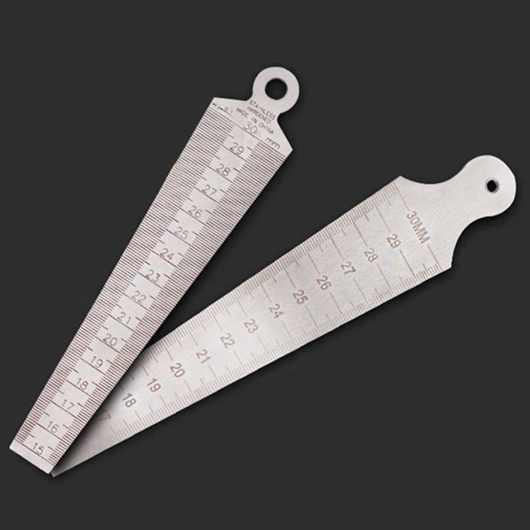 웨지 게이지 간격 15-30mm 스테인리스 스틸 자 검사 테이퍼 게이지 미터법 임페리얼 측정 도구, 15-30mm 미터법 임페리얼