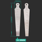 웨지 게이지 간격 15-30mm 스테인리스 스틸 자 검사 테이퍼 게이지 미터법 임페리얼 측정 도구, 15-30mm 미터법 임페리얼