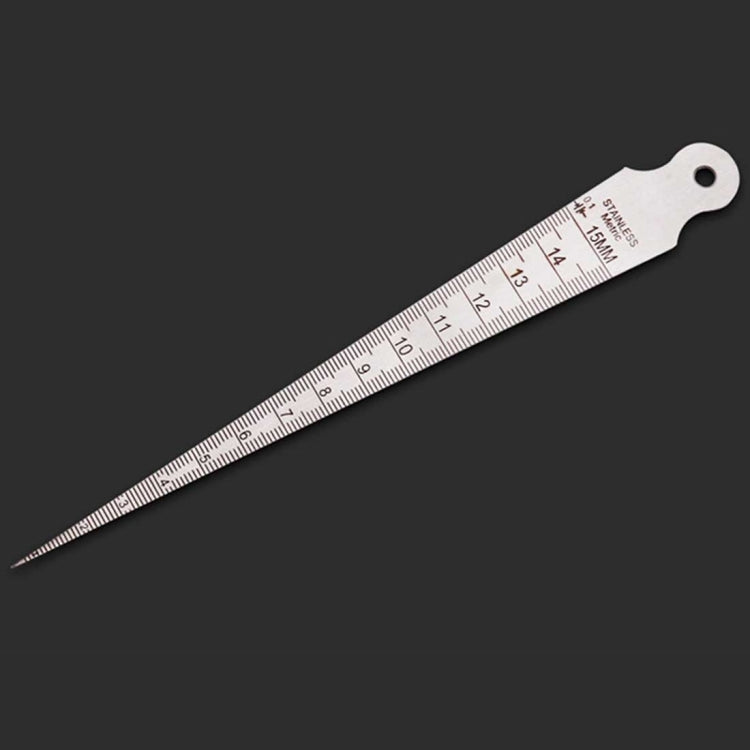 웨지 게이지 간격 1-15mm 얇은 스테인리스 스틸 자 검사 테이퍼 게이지 미터법 임페리얼 측정 도구, 1-15mm 얇은 미터법 임페리얼