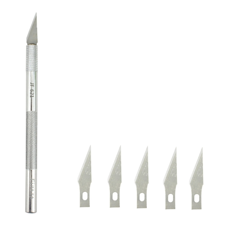 JIAFA JF-621 금속 조각 칼 전문 휴대폰 수리 도구 6개 칼날 포함, JF-621
