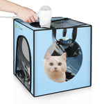 FUNADD 반려동물 목욕 건조 박스 휴대용 접이식 드라이어 케이지, 최대 5kg 반려동물용, 접이식 드라이어 케이지