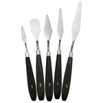 5 in 1 QST EXPRESS 미술 용품 페인트 톤 스테인리스 스틸 스크레이퍼, 5 in 1 (블랙)