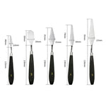 5 in 1 QST EXPRESS 미술 용품 페인트 톤 스테인리스 스틸 스크레이퍼, 5 in 1 (블랙)