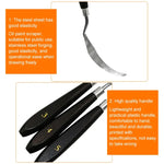 5 in 1 QST EXPRESS 미술 용품 페인트 톤 스테인리스 스틸 스크레이퍼, 5 in 1 (블랙)
