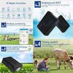 RF-V34 양 소 가축 IP67 방수 태양광 GSM GPS WiFi 추적기, 고정 바닥판 없이, 음성 모니터링 및 분리 방지 알람 & SOS 지원, GPS WiFi 추적