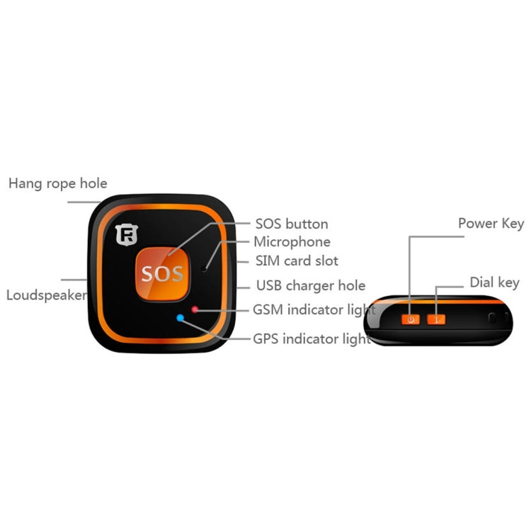 REACHFAR V28 목걸이 스타일 GSM 미니 LBS WiFi AGPS 추적기 SOS 통신기, RF-V28